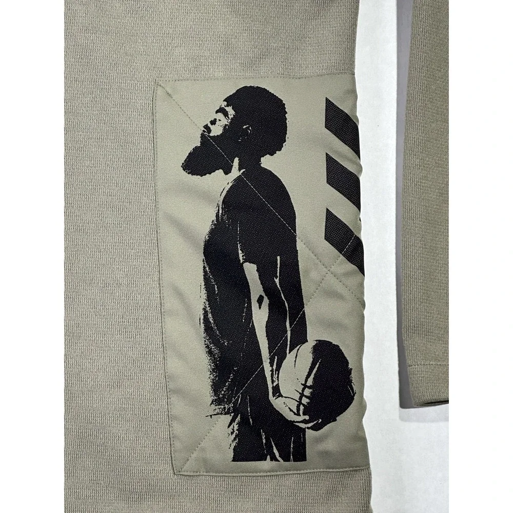 Adidas James Harden Basketball Long Sleeve Shirt 2XL Taupe Graphic NBA